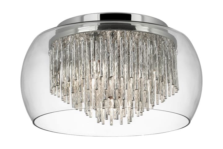 Clear Curva 4L Flush/Aluminium Spiral Tubes Lasi - Searchlight - Olohuoneen valaisin - Riisipaperivalaisin - Lightbox - Kaarivalaisin - Tiffanylamppu - Kristallikruunut & kattokruunut - Kattovalaisin
 - Verkkovalaisin - PH lamppu