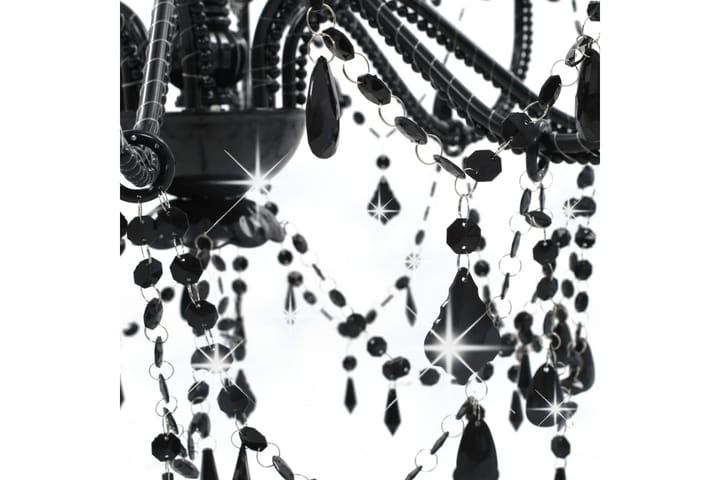 Kattokruunu helmillä musta 8 x E14 polttimot - Musta - Olohuoneen valaisin - Riisipaperivalaisin - Lightbox - Kaarivalaisin - Tiffanylamppu - Kristallikruunut & kattokruunut - Kattovalaisin
 - Verkkovalaisin - PH lamppu
