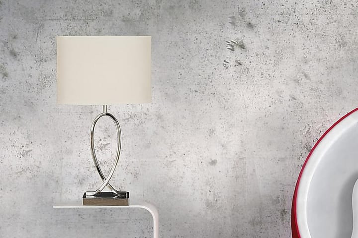 Pöytävalaisin Posh Kromi/Valkoinen - Aneta Lighting - Olohuoneen valaisin - Riisipaperivalaisin - Kaarivalaisin - Yöpöydän valaisin - Ikkunavalaisin jalalla - PH lamppu - Pöytävalaisin - Tiffanylamppu - Verkkovalaisin