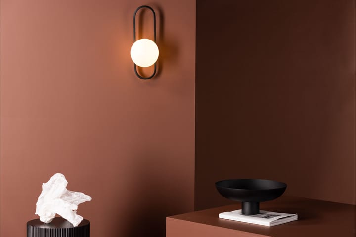 Seinäplafondi Divya 19 cm - Musta - Riisipaperivalaisin - Tiffanylamppu - Verkkovalaisin - Lightbox - Kaarivalaisin - Seinäplafondi - PH lamppu
