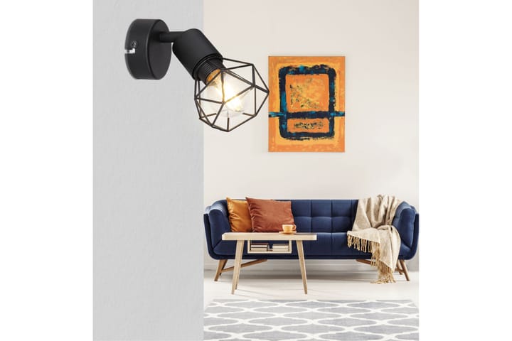 Seinävalaisin Xara Musta - Globo Lighting - Seinävalaisin makuuhuone - Riisipaperivalaisin - Kaarivalaisin - Verkkovalaisin - Seinävalaisin - PH lamppu - Lightbox - Tiffanylamppu
