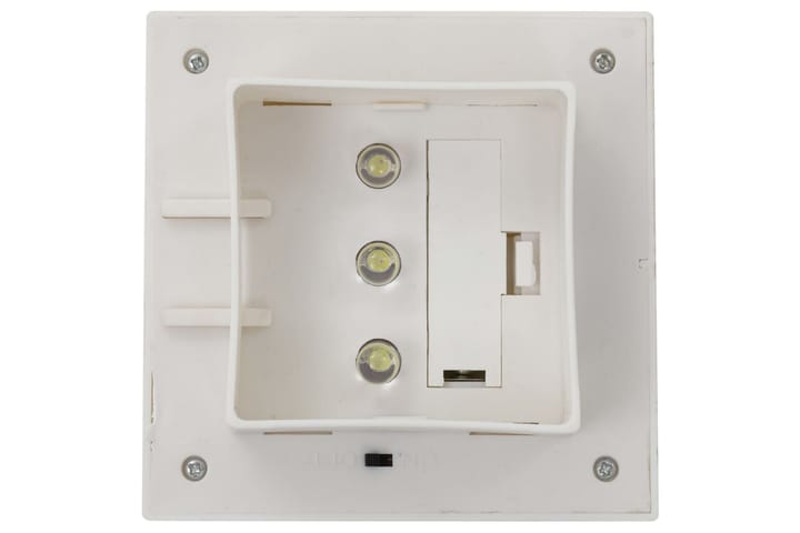 Ulkoaurinkokennovalaisin 12 kpl LED neliö 12 cm valkoinen - Valkoinen - LED-valaistus ulkokäyttöön - Ulkovalaistus - Aurinkokennovalaistus