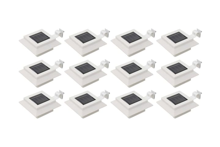 Ulkoaurinkokennovalaisin 12 kpl LED neliö 12 cm valkoinen - Valkoinen - LED-valaistus ulkokäyttöön - Ulkovalaistus - Aurinkokennovalaistus
