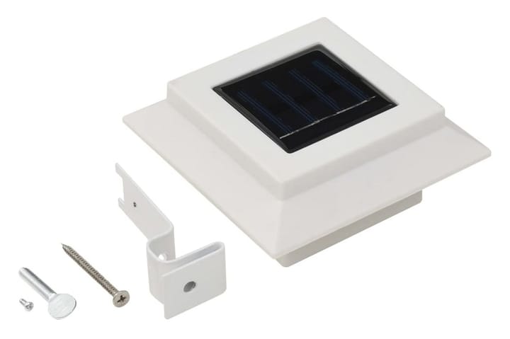 Ulkoaurinkokennovalaisin 6 kpl LED neliö 12cm valkoinen - Valkoinen - Aurinkokennovalaistus - LED-valaistus ulkokäyttöön - Ulkovalaistus