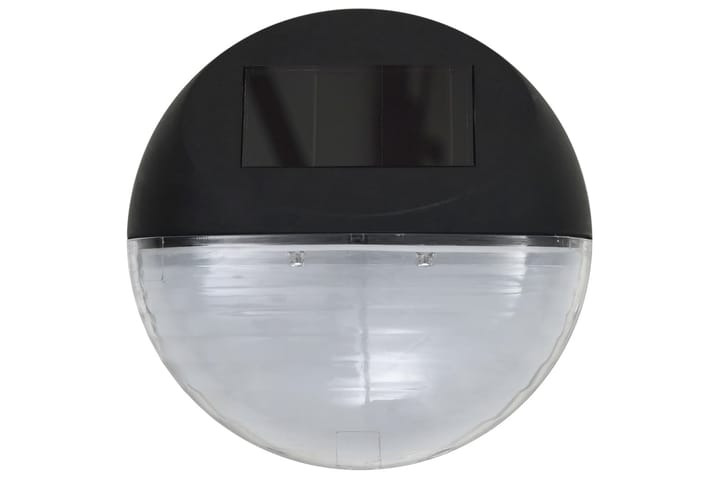 Aurinkoenergia ulkoseinävalaisimet LED 24 kpl pyöreä musta - Musta - Sisäänkäynnin valaistus - LED-valaistus ulkokäyttöön - Julkisivuvalaistus - Ulkovalaistus