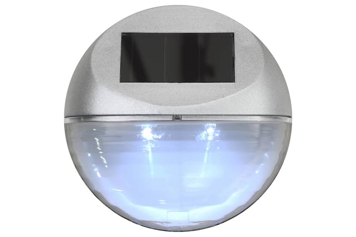 Aurinkoenergia ulkoseinävalaisimet LED 24 kpl pyöreä hopea - Hopea - Sisäänkäynnin valaistus - LED-valaistus ulkokäyttöön - Julkisivuvalaistus - Ulkovalaistus