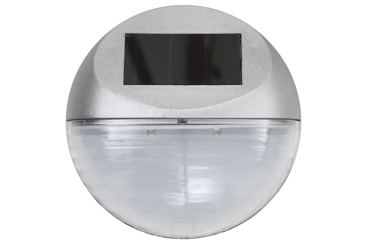 Aurinkoenergia ulkoseinävalaisimet LED 24 kpl pyöreä hopea - Hopea - Sisäänkäynnin valaistus - LED-valaistus ulkokäyttöön - Julkisivuvalaistus - Ulkovalaistus