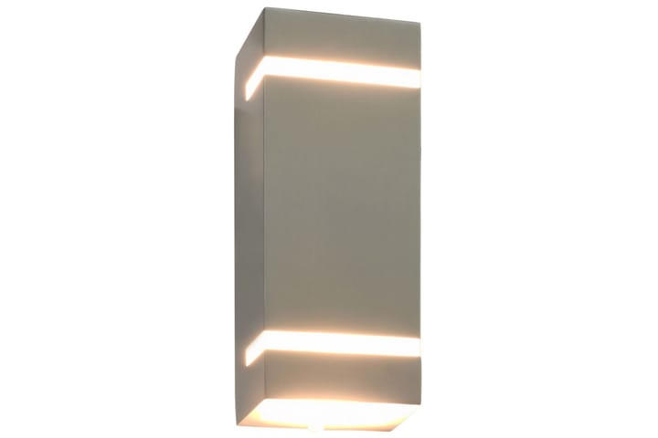 Ulkotilojen seinävalaisimet 2 kpl 35 W hopea neliskulmainen - Hopea - Sisäänkäynnin valaistus - LED-valaistus ulkokäyttöön - Julkisivuvalaistus - Ulkovalaistus