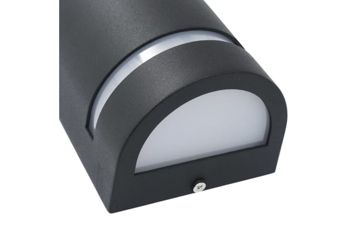 Ulkotilojen seinävalaisimet 2 kpl 35 W musta puolipyöreä - Musta - Sisäänkäynnin valaistus - LED-valaistus ulkokäyttöön - Julkisivuvalaistus - Ulkovalaistus