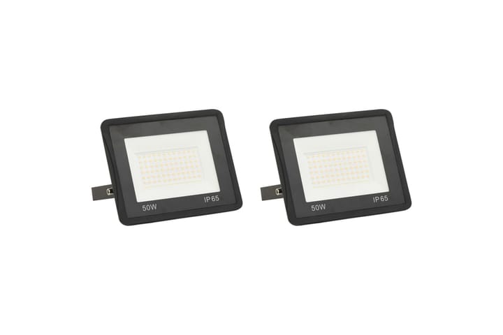 LED-valonheittimet 2 kpl 50 W kylmä valkoinen - Musta - Ulkovalaistus - Julkisivuvalaistus - Kohdevalot & valonheittimet