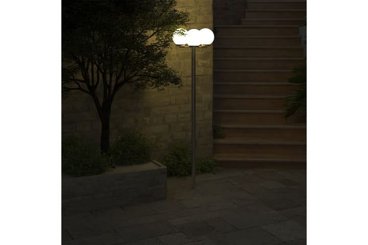 Puutarhan Valotolppa 3 Lamppua 220cm - Valkoinen - Sisäänkäynnin valaistus - LED-valaistus ulkokäyttöön - Ulkovalaistus - Maavalaistus