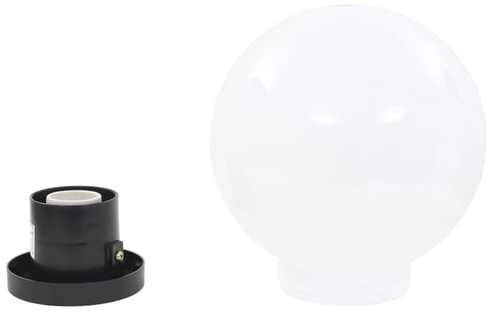 LED-pallovalaisimet 2 kpl 20 cm akryyli - Valkoinen - LED-valaistus ulkokäyttöön - Pylväsvalaisimiet & porttilyhdyt - Pollari - Ulkovalaistus